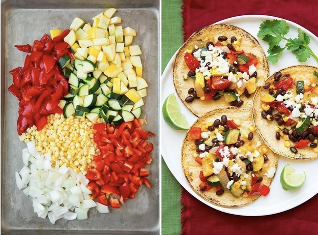 Roasted Veggie &amp; Black Bean Tacos