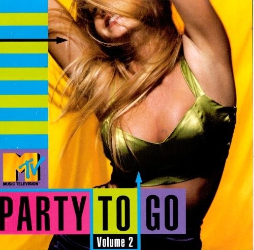 The cover of &quot;MTV Part to Go Volume 2&quot; which features a girl dancing in a gold crop top with her hair covering her face.