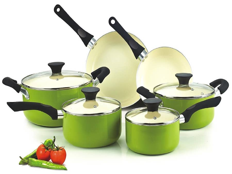 Cook N Home 10-Piece Stainless Steel Cookware Sets with Stay-Cool