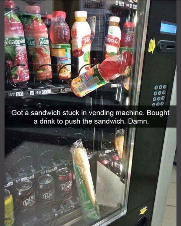 This vending machine customer:
