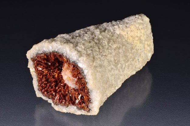 This geode (crystalized rock) that looks like a plump burrito.