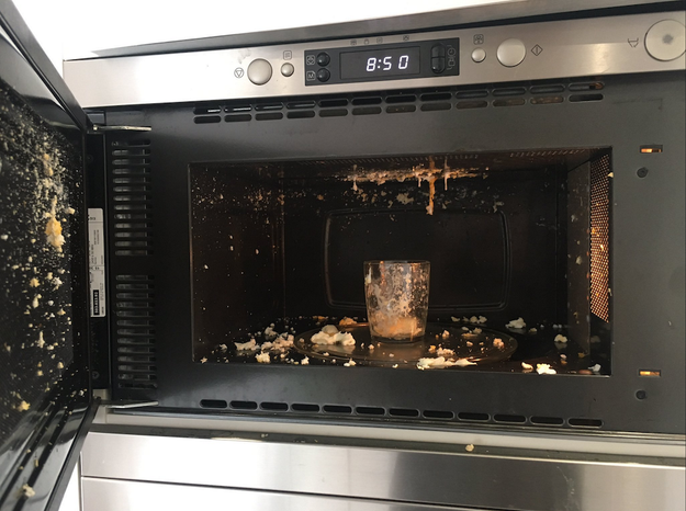 Whoever did this proves that even microwave cooking can go bad fast: