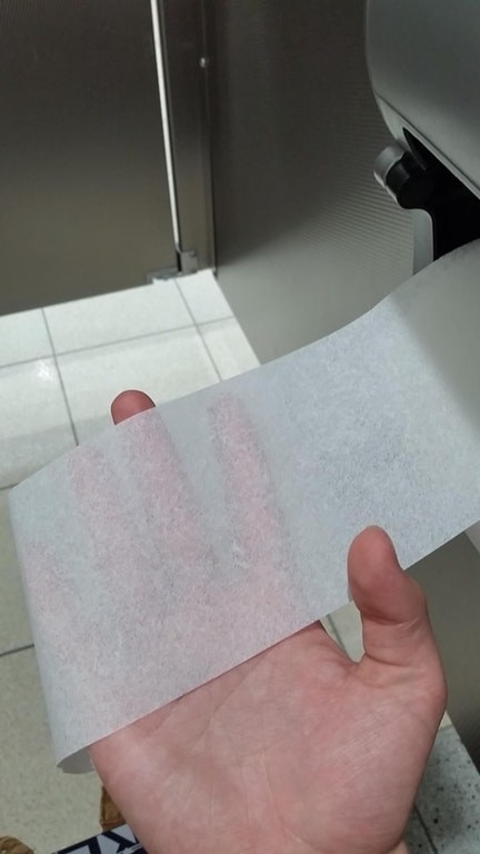 This transparent toilet paper that looks like it could disintegrate in a light breeze.