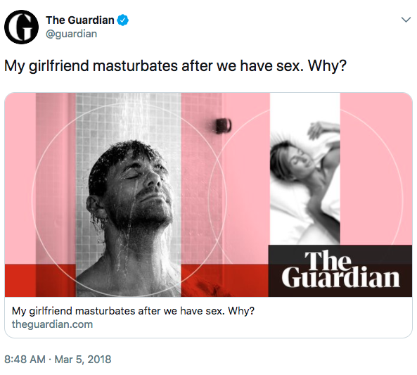 In a recent sex advice column in the Guardian, an anonymous reader asked why his girlfriend masturbates after they have sex.