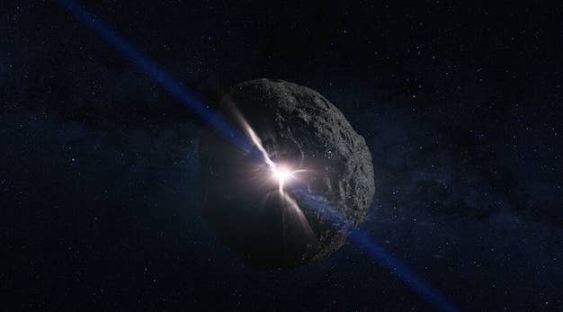 An asteroid collision depiction