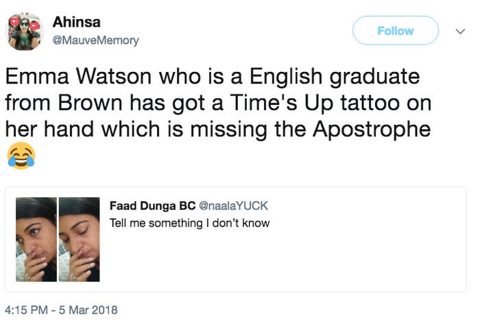 Emma Watson Got A Tattoo But It Had A Typo And Her