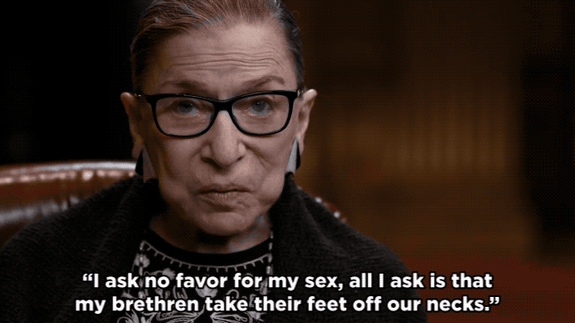 RBG quoting feminist Sarah Grimké.
