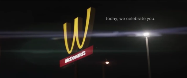 Also celebrating International Women's Day, McDonalds flipped its golden arches upside down on Thursday so it would look like a "W" instead of an "M," because women.