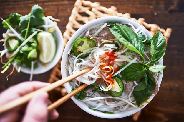 A hot bowl of pho.