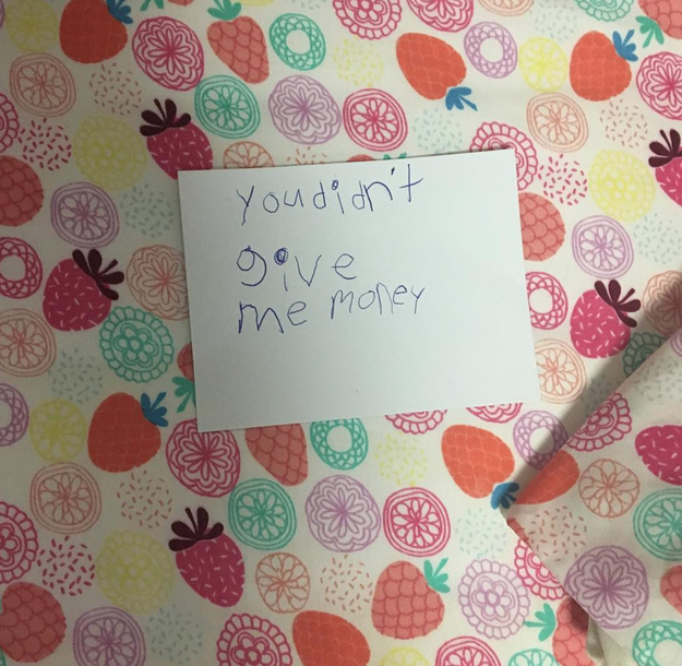 This mom who got this note after she forgot to tend to her tooth fairy duties.