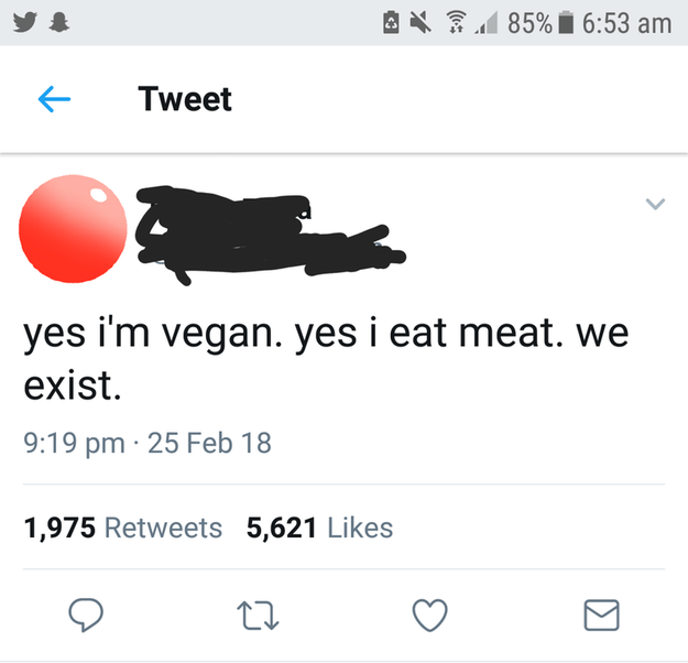 This confused "vegan".
