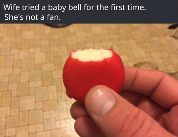 This person who couldn't figure out a Babybel.