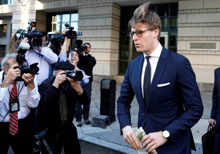 Alex van der Zwaan at the DC federal courthouse after entering his guilty plea in February.