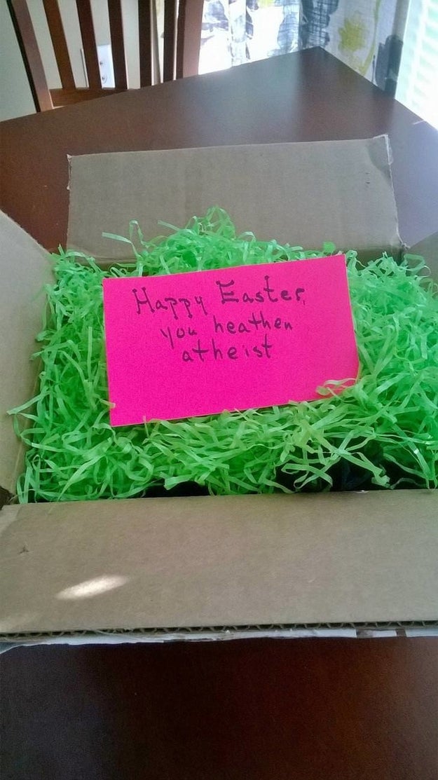 This person who got sent an "Easter care package" from their mom.