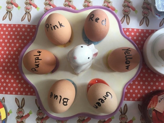 This mom who was a little too tired to actually dye the eggs this year.