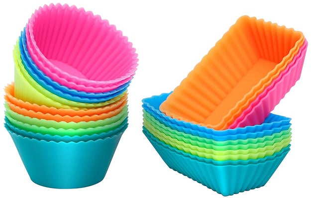 A 24-pack of reusable silicone cupcake liners that'll assist you in baking your fave delish goods... and then in baking them again, and again, and again, and again...