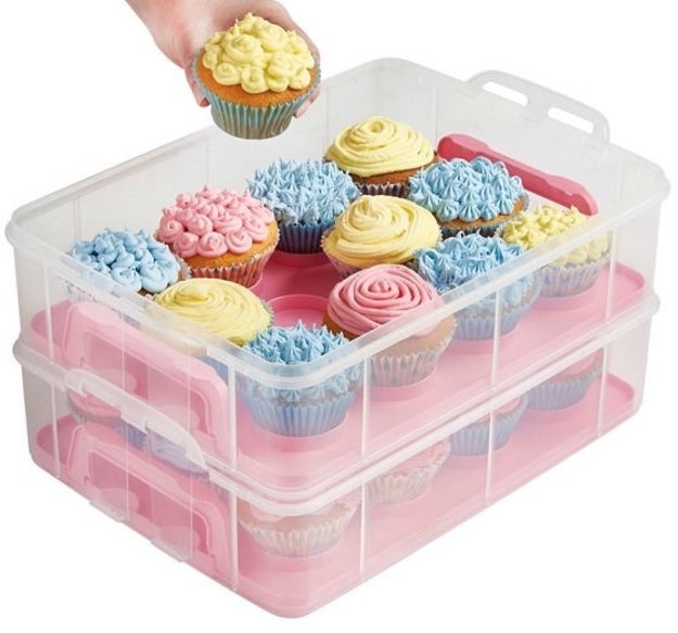 A portable cupcake carrier to bring along when you're feeling kind enough to share the thing you took the time to bake.