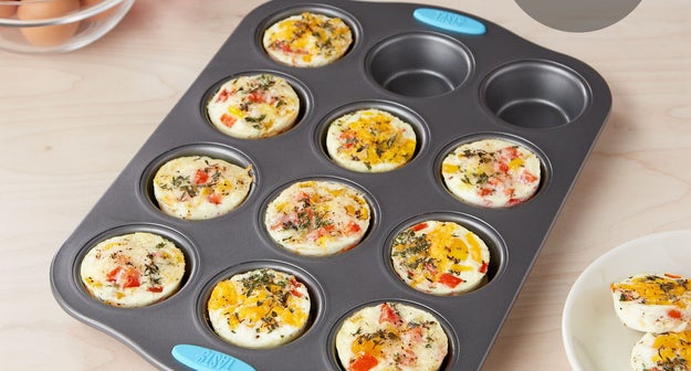 A two-pack of muffin tins to help you whip up some scrumptious muffins, cupcakes, or any other interesting goodies you can think of.