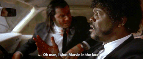 My boyfriend and I are huge Pulp Fiction fans. When my period arrives I tell him, “Oh man, I just shot Marvin in the face.” And when it’s done I tell him, “Winston Wolf was here. Clean up is complete.” —kimberlyg4423ee78c