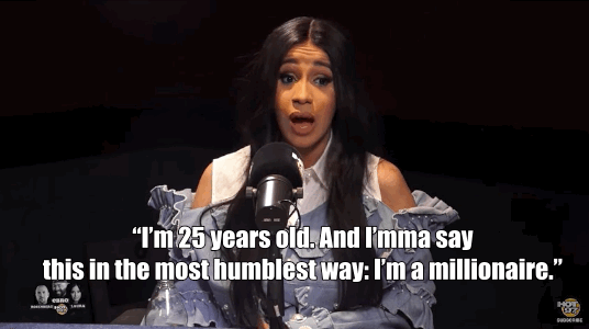 And then the rapper shut down all the naysayers in the best way possible. "I'm 25 years old. And I'mma say this in the most humblest way: I'm a millionaire," reminding people that she is A) a grown-ass woman, and B) independent and financially stable enough to take care of herself and her baby.