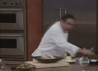 Emeril Lagasse's restaurant schedule meant that he was filming eight Essence of Emeril shows a day. After lunch, his crew would end up nodding off because of the long hours and intense work schedule, so he started bamming to wake everyone up. Bam!