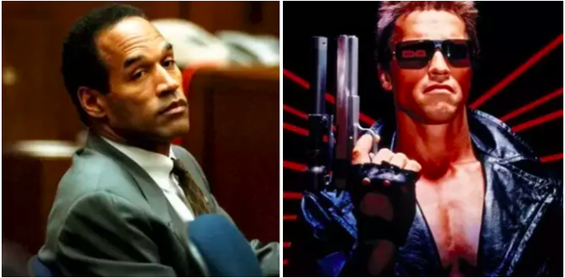 O.J. Simpson was almost cast as the Terminator, but James Cameron thought he was "too pleasant" to portray a dark character.