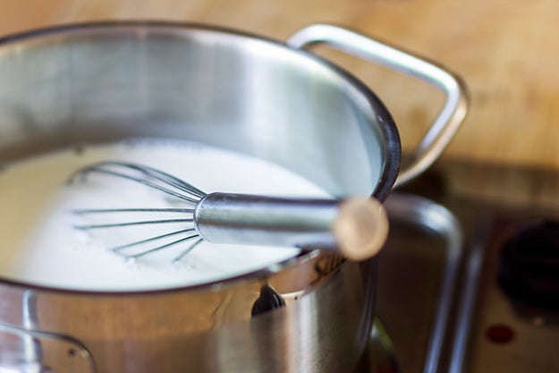 Always warm up your milk when adding it to a roux).