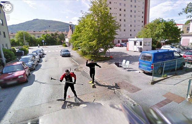 Every once in a while, the Google Street View cars will capture something hilariously odd.