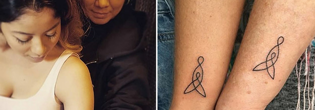 Mom and daughter matching tattoos