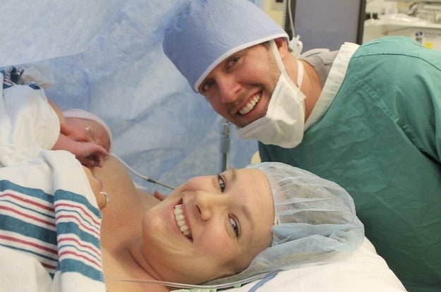 The couple knew they wanted to have a "gentle caesarean" or "family-centered caesarean."