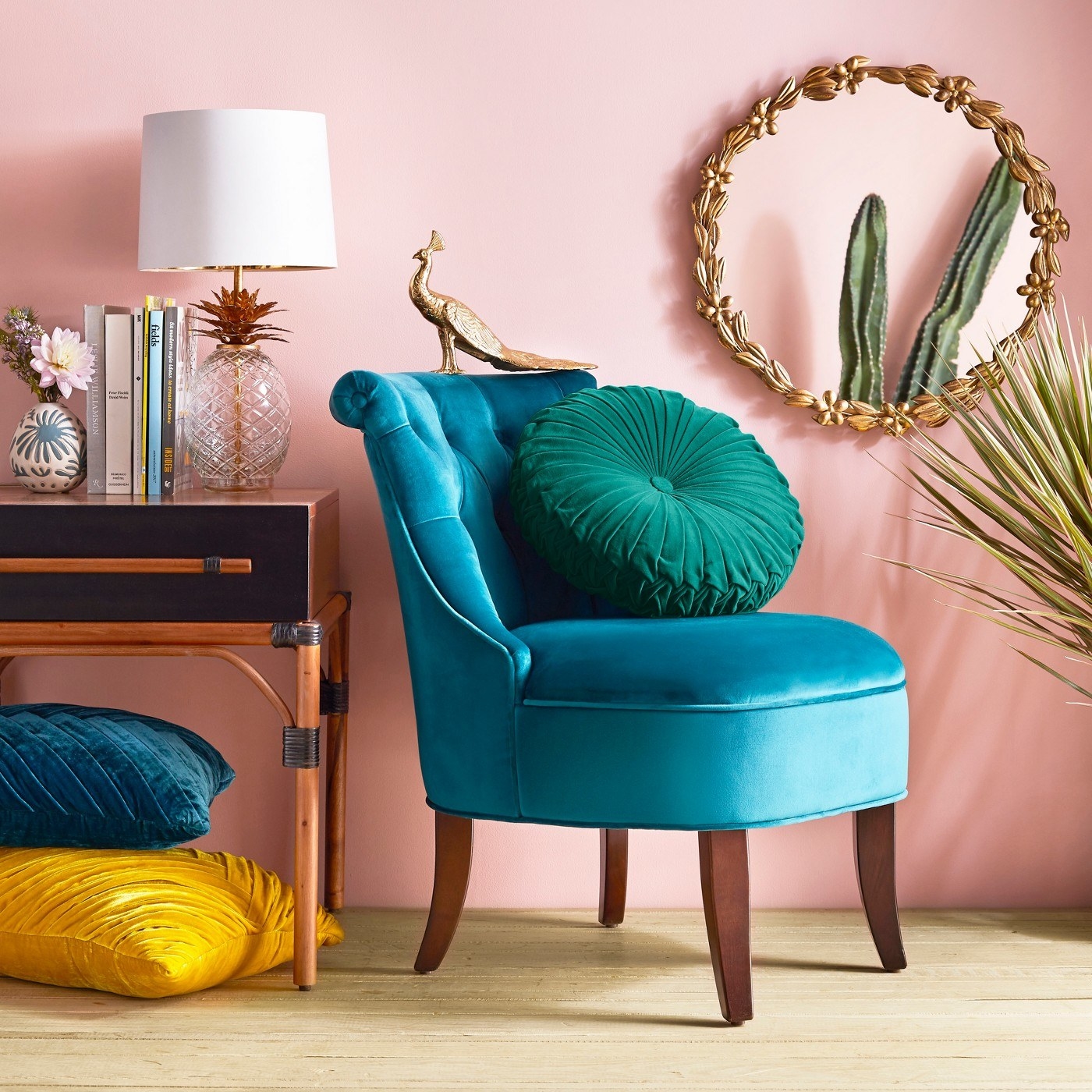 Promising review: "LOVE! This pillow is really soft, and the velvet is great quality. I have the cream/pink, and it's true to color. It's even more beautiful and eye-catching in person. Highly recommend as a simple, fun throw pillow to brighten up any area." — KsandiegoGet it from Target for $26.99 (available in six colors).