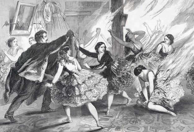 The clothes women wore in the 1800s that made them catch fire all the damn time: