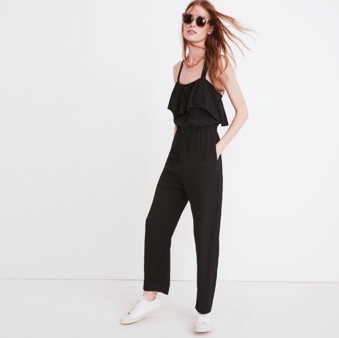 black pants romper with pockets