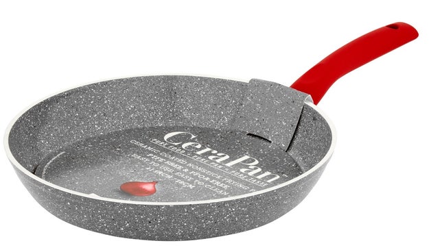 An 11" ceramic coated frying pan for anyone who wants to cut down the amount of oil it takes to make pancakes.