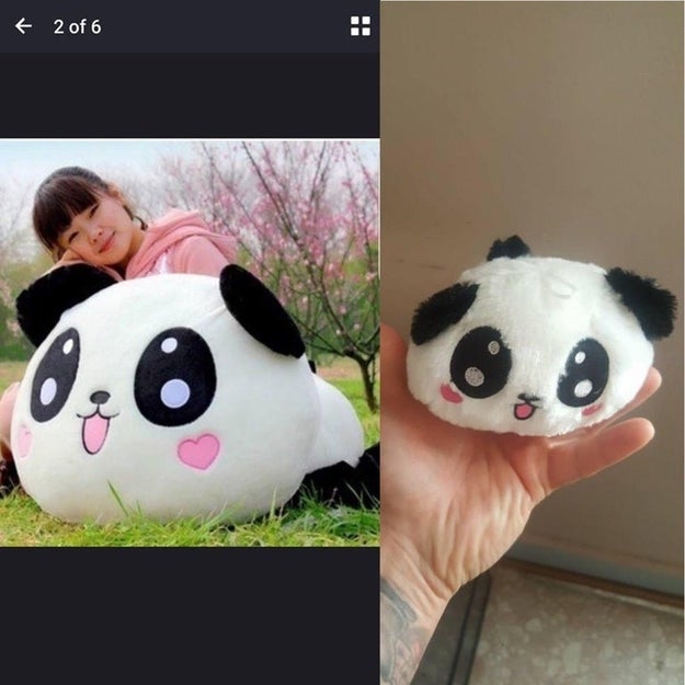 Or a big stuffed panda that fits perfectly in your hand: