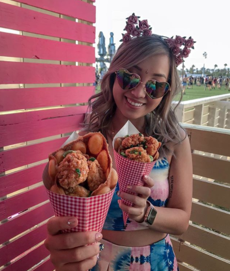 These fried chicken-stuffed waffle cones: