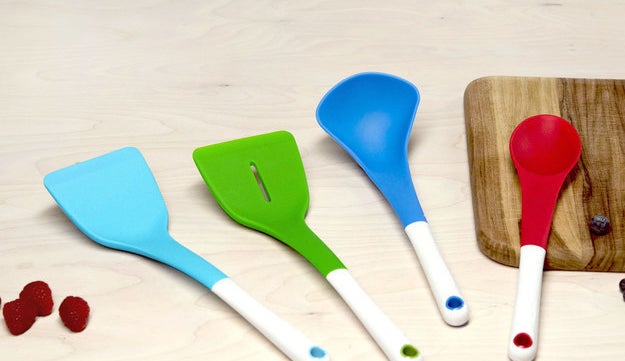 A four-piece utensil set made of cook-safe silicone so the awesome new cookware you bought won't get all scratched up!