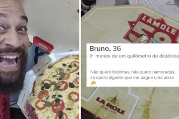 O Bruno usou Tinder para conseguir uma pizza DE GRAÇA