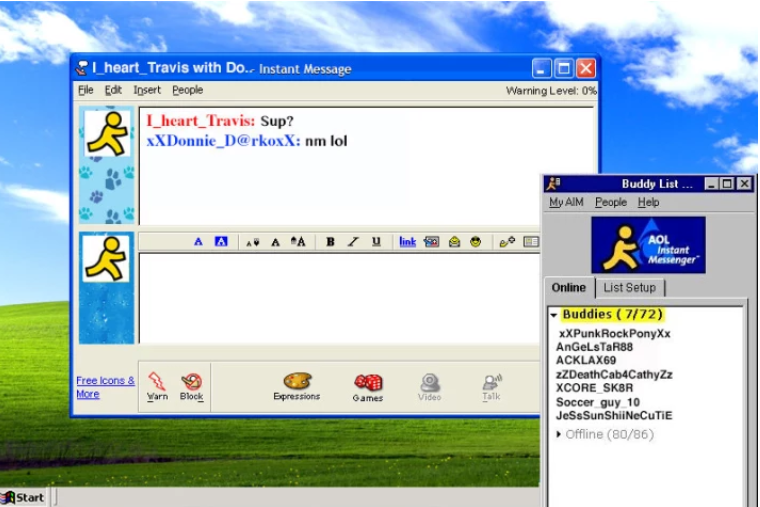 A screenshot of AIM open