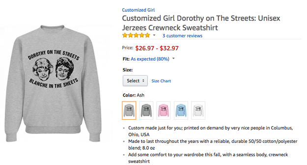 If you're a fan of the sweatshirt, it appears to be by CustomizedGirl and available for sale on Amazon.