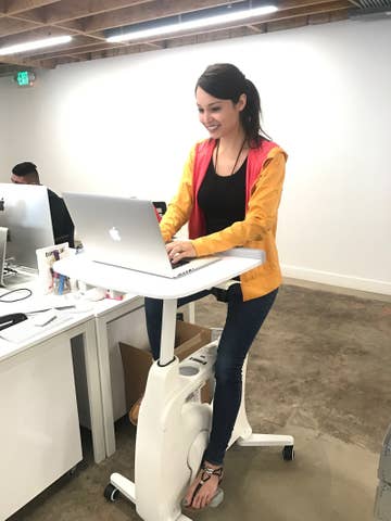 We Sit At Work All Day So We Tried A Bike Desk To See If It