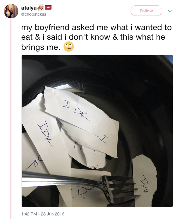 And this boyfriend who gave his girlfriend exactly what she asked for: