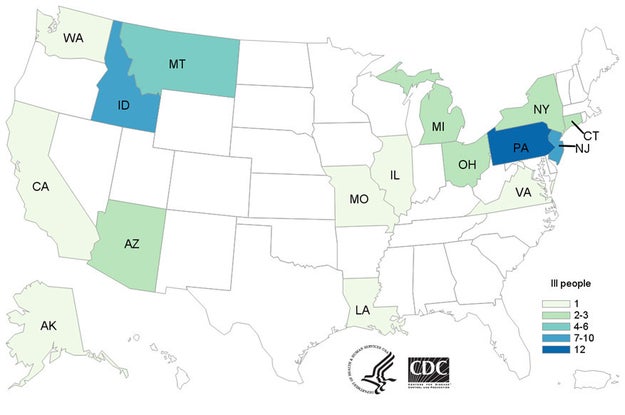 The tainted romaine was grown in the Yuma, Arizona region, but the outbreak now spans across 16 states.