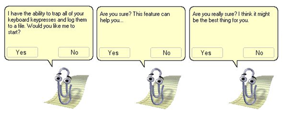 Having Clippy constantly bug you whenever you were using Microsoft Office: