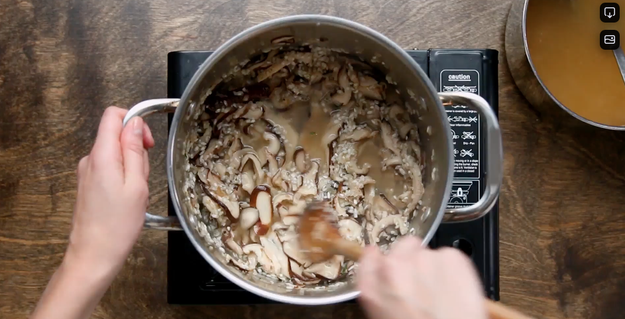 Then add just enough stock to cover the rice...