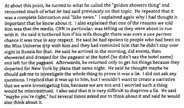The first time Trump made the claim, in Comey's telling, was during a one-on-one dinner between the two men that took place in the Green Room of the White House on Jan. 27, 2017.