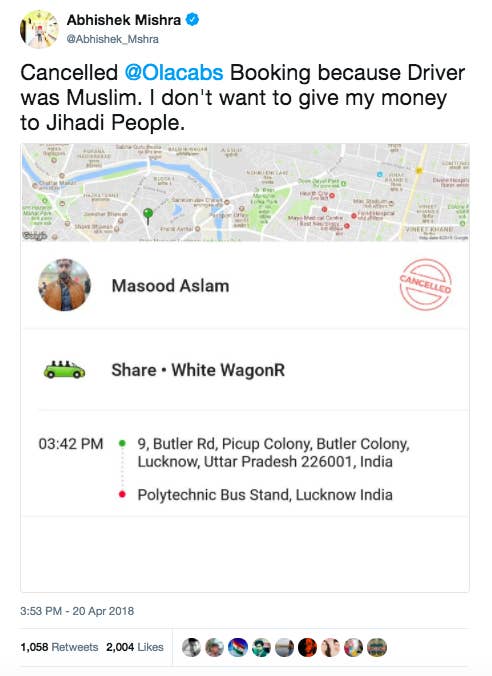 Rational Indians Have Cancelled A Hateful Tweet About A Muslim Olacabs Driver With A New Joke Format For best taxi service @lowest fares, say ola! convencaobwt com br