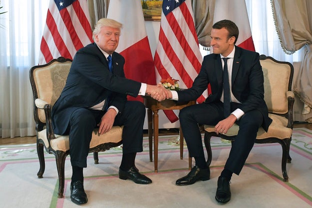 Maybe it was Trump's revenge for that time Macron upstaged him in a handshake last year?