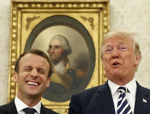 Macron's face said it all.