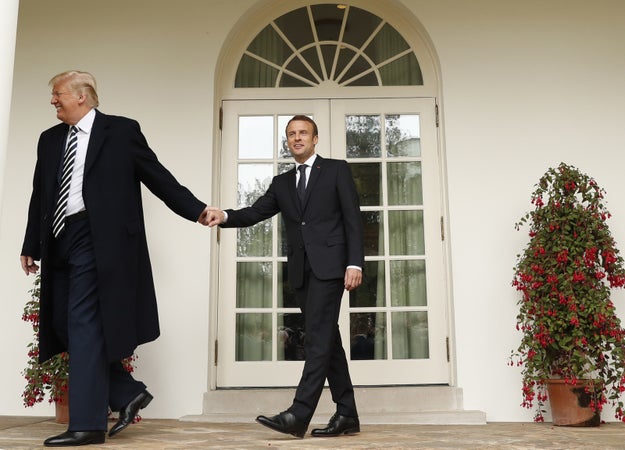 There was Trump leading Macron along the White House colonnade by the hand like a parent taking his child to kindergarten.
